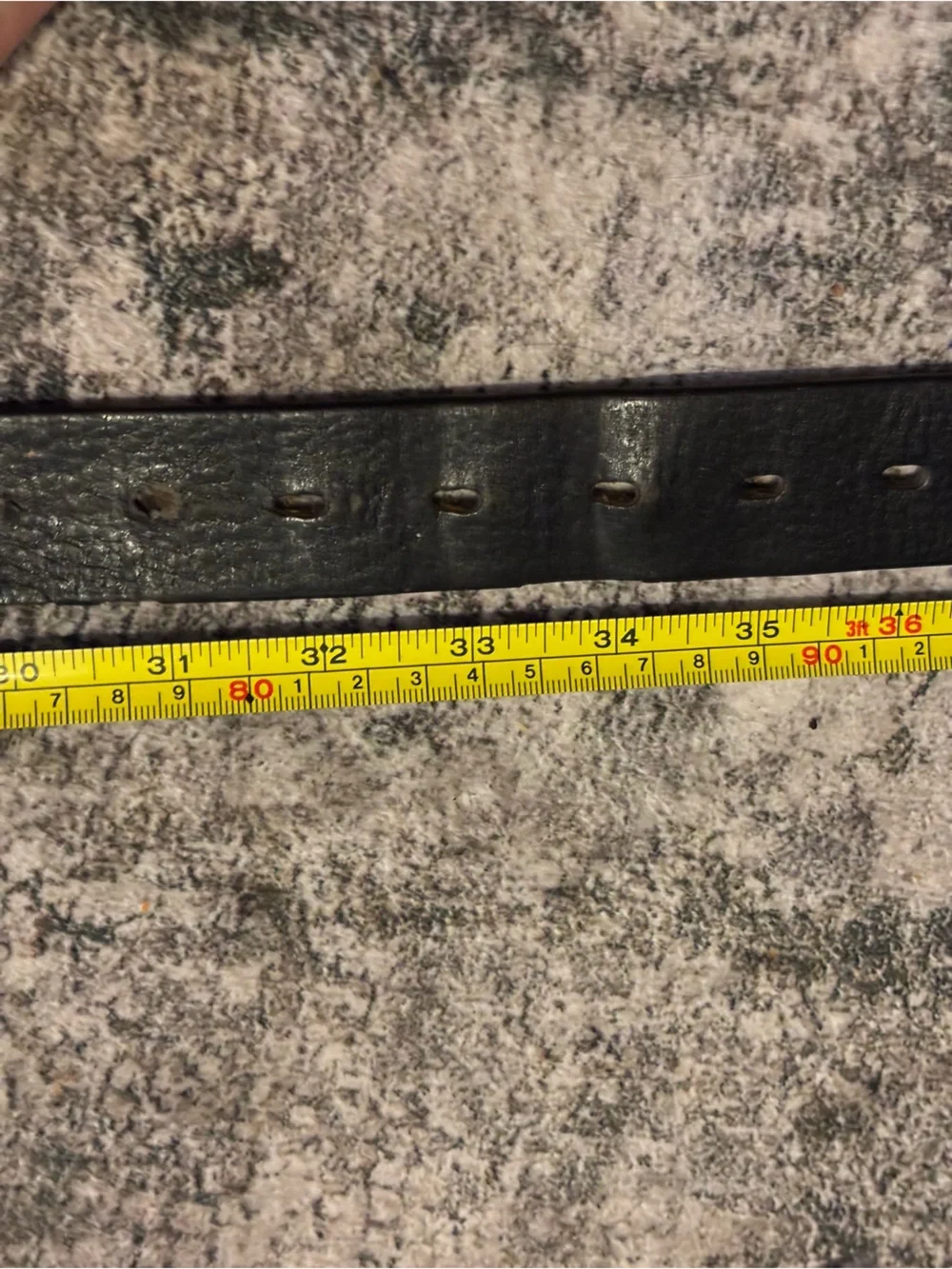 Timberland Black Leather Belt with Brushed Silver Buckle